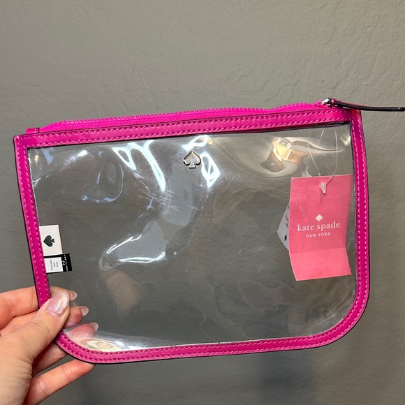 NWT - Kate Spade Jae Slim Cosmetic Pouch Transparent/Clear Makeup Bag - Picture 5 of 15